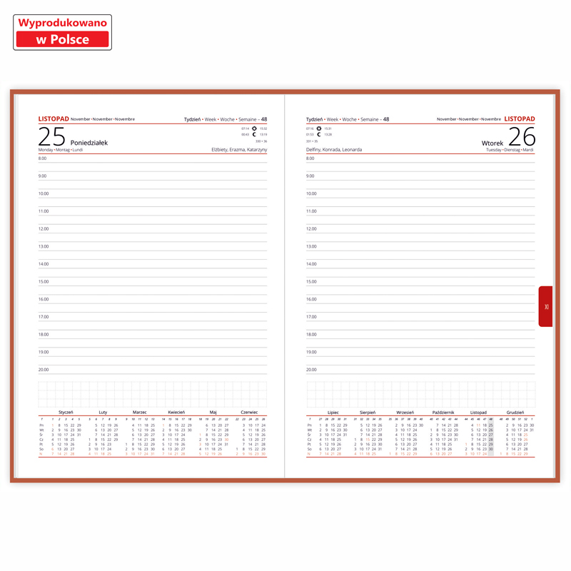 Kalendarz książkowy <b>Dzienny Plus ~B5 - Vivella</b>